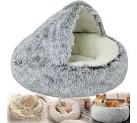 EXQST Cozy Cocoon Pet Bed,Winter Pet Warm Plush Bed,Cozy Nook Dog Bed,Bottom Non-Slip Washablet Pet Bed,Cozy Pet Plush Bed,for Indoor Cats or Small Dog Beds