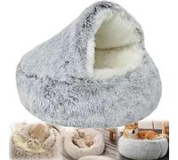 EXQST Cozy Cocoon Pet Bed,Winter Pet Warm Plush Bed,Cozy Nook Dog Bed,Bottom Non-Slip Washablet Pet Bed,Cozy Pet Plush Bed,for Indoor Cats or Small Dog Beds