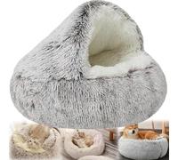 EXQST Cozy Cocoon Pet Bed,Winter Pet Warm Plush Bed,Cozy Nook Dog Bed,Bottom Non-Slip Washablet Pet Bed,Cozy Pet Plush Bed,for Indoor Cats or Small Dog Beds