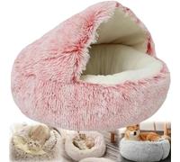 EXQST Cozy Cocoon Pet Bed,Winter Pet Warm Plush Bed,Cozy Nook Dog Bed,Bottom Non-Slip Washablet Pet Bed,Cozy Pet Plush Bed,for Indoor Cats or Small Dog Beds