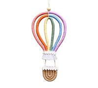 EXQUILEG Boho Tapestry, Macrame Wall Hanging, Woven Tapestry, Children's Room Decoration, Hanging Woven Hot Air Balloon, Rainbow Wall Decoration (Small)
