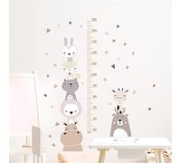 EXQUILEG Children's Height Chart Wall Sticker Height Chart Child Forest Animals Wall Sticker Removable DIY Wall Sticker for Children's Brick Decoration