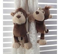 EXQUILEG Curtain Tiebacks, 2 Pieces Jungle Cartoon Animal Curtain Straps Curtain Buckle Hooks for Kids Nursery Room Window Decoration (AFFE)