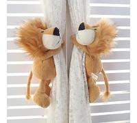 EXQUILEG Curtain Tiebacks, 2 Pieces Jungle Cartoon Animal Curtain Straps Curtain Buckle Hooks for Kids Nursery Room Window Decoration (Lion)