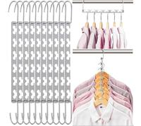 Exquilnova 10PCS Space Saving Hangers,Heart Shaped Hangers for Clothes Space Savers,Clothes Rack for Wardrobe Storage Organiser,Smart Hanger for Jackets,Coats,Pants,Down Jackets(10 Pcs,Heart Shape)