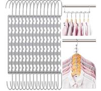 Exquilnova 15PCS Space Saving Hangers,Heart Shaped Hangers for Clothes Space Savers,Clothes Rack for Wardrobe Storage Organiser,Smart Hanger for Jackets,Coats,Pants,Down Jackets (15 Pcs,Heart Shape)