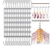 Exquilnova 15PCS Space Saving Hangers,Oval Shaped Hangers for Clothes Space Savers,Clothes Rack for Wardrobe Storage Organiser,Smart Hanger for Jackets,Coats,Pants,Down Jackets(15 Pcs,Oval Shape)