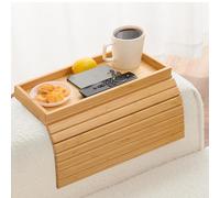 Exquilnova 2-in-1 Sofa Arm Tray,Foldable Rectangular Armchair Tray,Anti Slip Sofa Armrest Organiser,Couch Arm Table for Snacks,Drinks,Phone,Cups,Remote Control