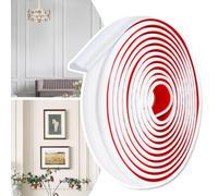 Exquilnova 3M x 32MM Peel and Stick Wall Panels,White PVC Self Adhesive Wall Moulding Trim,Flexible DIY Quadrant Trim,Wall Panelling for Walls,Mirror Frame,Cabinet,Door,Home Decoration