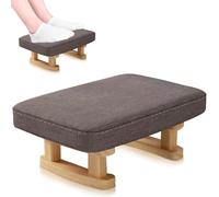 Exquilnova Foot Stool,Pouffe Footstool with Removable Padded Seat,Ottoman Stool for Rest Foot,Morden Under Desk Foot Rest for Living Room,Bedroom,Entryway,Office (Dark Dray)