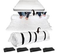 Exquilnova Mattress Vacuum Bag with 4 Straps,Space Saver Vacuum Storage Bags with Zipper,Compression Bags for Memory Foam,Latex Mattress,Compression Sack for Moving,Storage,Shipping