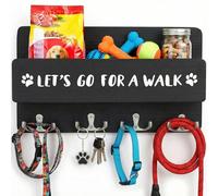 Exquilnova Wooden Key Holder for Wall,Wall Mounted Dog Lead Hook,Dog Leash Key Holders with 4 Double Key,Key Hooks Wall Mounted for Hallway,Entryway,Office,Mudroom,Bedroom,Farmhouse(Black)