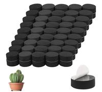 EXQUIMA 50 PCS Plant Pot Feet, Invisible Pads Round Black Flower Pot Feet Risers with Strong Self Adhesive Pads For Indoor and Outdoor Plant Pots, Furniture Feet to Prevent Scratches on The Floor