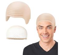 EXQUIMA Latex Bald Cap for Adults, Bald Cap Fancy Dress, Balds Caps Latex, Halloween Cosplay Hat Costume Accessory for Kids Adults Brown, for Stage Plays, Movies, Club Activities Halloween Party