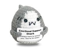 EXQUIMA Positive Crochet Animals,CAREOR Positive Shark, You Are Sharking Awesome,Positive Shark Crochet Animals Emotional,Support Inspirational Motivational,Encouragement Gift Party Decoration (Gray)