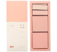 EXQUIMEUBLE 1 Box of Pink Self-stick Memo Pads Paper Material, Not Easy to Fall and Leaving No Traces after Torn, Compact Sticky Tabs for Office and School Use
