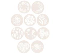 EXQUIMEUBLE 10 Pcs Drawing Templates Flower Patterns Stencils Baking Decorating Tools White Pet Creative Distinctive Beautiful Sprinkle Powder for Baking and Hot Chocolate