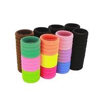 EXQUIMEUBLE 100Pcs High Elasticity Rubber Bands for Adults Ponytail Holders Durable Hair Ties Gentle All Hair Types for Various Hairstyles