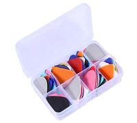 EXQUIMEUBLE 100pcs Ukulele Picks Abs 0.75mm Matte Plectrums Set Random Accessory Box, Universal Ukulele Guitar Supply for Acoustic and Electric Instruments