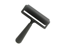 EXQUIMEUBLE 10cm Printmaking Roller Brayer Rubber Roller with Detachable Handle for Even Coloring Black Stamping Tool for Rolling down Prints and Scrapbook Crafts