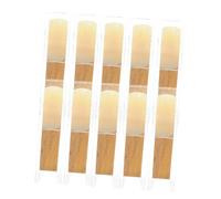EXQUIMEUBLE 10pcs B♭ Saxophone Reeds Wooden Replacement Reeds for Soprano Saxophone Accessories Strength