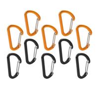 EXQUIMEUBLE 10pcs Lightweight Aluminium Alloy D Shaped Carabiner Clip for Outdoor Use, Multi-functional Keychain Hook for Camping, Hiking, and Backpacking Accessories Random Color