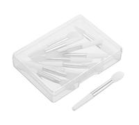 EXQUIMEUBLE 10pcs Silicone Lip Brush Set with Transparent Case Mini Lipstick Applicator for Lip Gloss Soft Silicone Makeup Tool Travel-friendly Care Brush