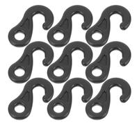 EXQUIMEUBLE 10pcs Tent Fixing Hooks for Canopy and Awning Black Pom Plastic Tent Cord Hooks for Outdoor and Seaside Use