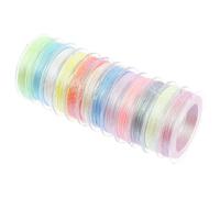 EXQUIMEUBLE 12 Rolls Luminous Metallic Embroidery Thread DIY Sewing Floss for Crafts Cross Stitch Bracelets Multi-Color for Decorative Stitching and Quilting Projects
