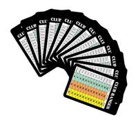 EXQUIMEUBLE 12 Sheet Golf Range Chart Scorecards for Accurate Score Recording, Portable Coated Paper Cards with Large Font, Easy to Read in Sunlight, for Golf Bags and Pocket Use