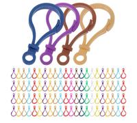 EXQUIMEUBLE 120pcs Colorful Plastic Little Lobster Clips Keychain Bulk Pack with Sturdy Lobster Claw Clasps for Ornaments and Personal Projects, Longterm Use Lanyard Clips