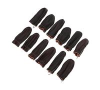 EXQUIMEUBLE 12Pcs Cowhide Finger Cots Needle Felting Protectors for Sewing and Embroidery Cowhide Thimbles for Finger Injury Prevention Random Color for DIY Crafting Random Color