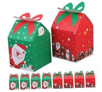 EXQUIMEUBLE 12pcs Festive Containers for Christmas Treats Holiday Paper Candy Boxes for Goodies Snacks and at Parties
