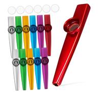 EXQUIMEUBLE 12pcs Metal Kazoos for Adults and Boy Girl Beginner Friendly Kazoo Instruments for Sound Performance Educational Tool for Early Learning and Music Practice