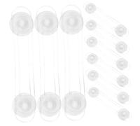 EXQUIMEUBLE 12pcs Transparent Safety Locks No Drill Adhesive Strap Locks for Cabinets Fridge Toilet Kitchen Bathroom Cupboard Doors Childproof Drawer