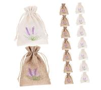 EXQUIMEUBLE 16 Pcs Lavender Sachet Bags Linen Fabric Drawstring Storage Bags for Dried Lavender and Herbs DIY Craft Wedding Party Favors Closet and Drawer Sachets