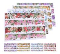 EXQUIMEUBLE 16Pcs Vintage Washi Paper Tape Scrapbook Stickers Set Rose, Blue Dream, Warm Sunshine, and Purple Romantic Designs - Decorative Adhesive Tapes for DIY Journaling and Notebook