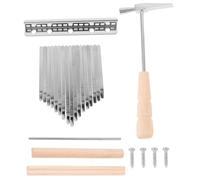 EXQUIMEUBLE 17-Key Kalimba DIY Accessories Set Thumb Piano Key Saddle Tuning Hammer Screws Musical Instrument Craft Kit for Beginners and Adults