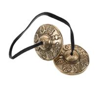 EXQUIMEUBLE 1pair Tibetan Tingsha Cymbals for Meditation Yoga Brass Chime Bells for Mindfulness Practice Portable Relaxation Musical Instruments for Ceremonies Spiritual Rituals