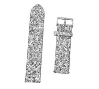 EXQUIMEUBLE 1pc Shiny Watch Band Replacement Strap for Watch Silver Color for Men and Women