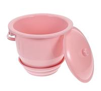 EXQUIMEUBLE 1Pc Thickened Handheld Chamber Pot with Lid Portable Urine Bucket for Home Use Practical Spittoon for Travel Non Slip Base Easy to Clean