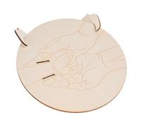 EXQUIMEUBLE 1Set Newborn Announcement Board Wooden Engraved Birth Plaque with Stand Round Keepsake for Hospital Wristband Holder Emotional Connection Sign for Nursery Milestones