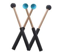 EXQUIMEUBLE 2 Pairs Lightweight Percussion Mallets for Marimba and Tongue Drum with Handles, Black and Blue Wooden Xylophone Mallets for Boys and Girls and Beginner Musical Drumsticks