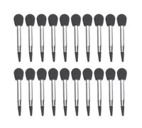 EXQUIMEUBLE 20pcs Black Silicone Lip Brush and Eyeshadow Applicator Set Short Handle Professional Makeup Brushes for Lipstick and Eye Makeup Use