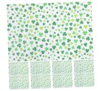 EXQUIMEUBLE 20pcs Sturdy Irish Lucky Shamrock Flower Wrapping Paper for Patrick's Day Thick Tear-resistant Wrap for Spring Parties and Holiday Art Projects Unique Presentation