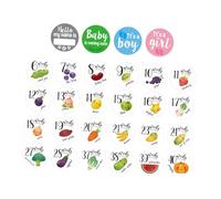 EXQUIMEUBLE 28pcs Pregnancy Belly Stickers Monthly Achievement Photo Props Maternity Weekly Growth Decals for Women Pregnancy Photography