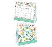 EXQUIMEUBLE 2pcs -2028 Decorative Desk Calendar for Office and Home Use with Botanical Flower Illustrations and Cactus Design, Paper Material Monthly Planner Offering Smooth Writing Experience