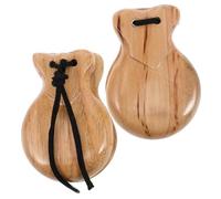 EXQUIMEUBLE 2pcs Castanets for Boys and Girls Traditional Hand Percussion Instrument Lightweight Easy to Grip Develop Rhythm Social Skills for Family Kindergarten Use