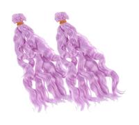 EXQUIMEUBLE 2pcs Curly Synthetic Doll Wig Extensions for Crafting Soft Manageable for Dolls Realistic Hair Replacement Supplies for Creative Projects