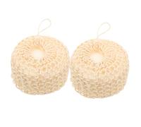 EXQUIMEUBLE 2pcs Exfoliating Bath Shower Balls 9x9x5cm Natural Jute Fiber Sponge Soft Mesh Scrubber for Body Cleansing for Men and Women in Shower